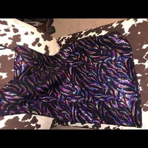 Multi-colored, sequined dress